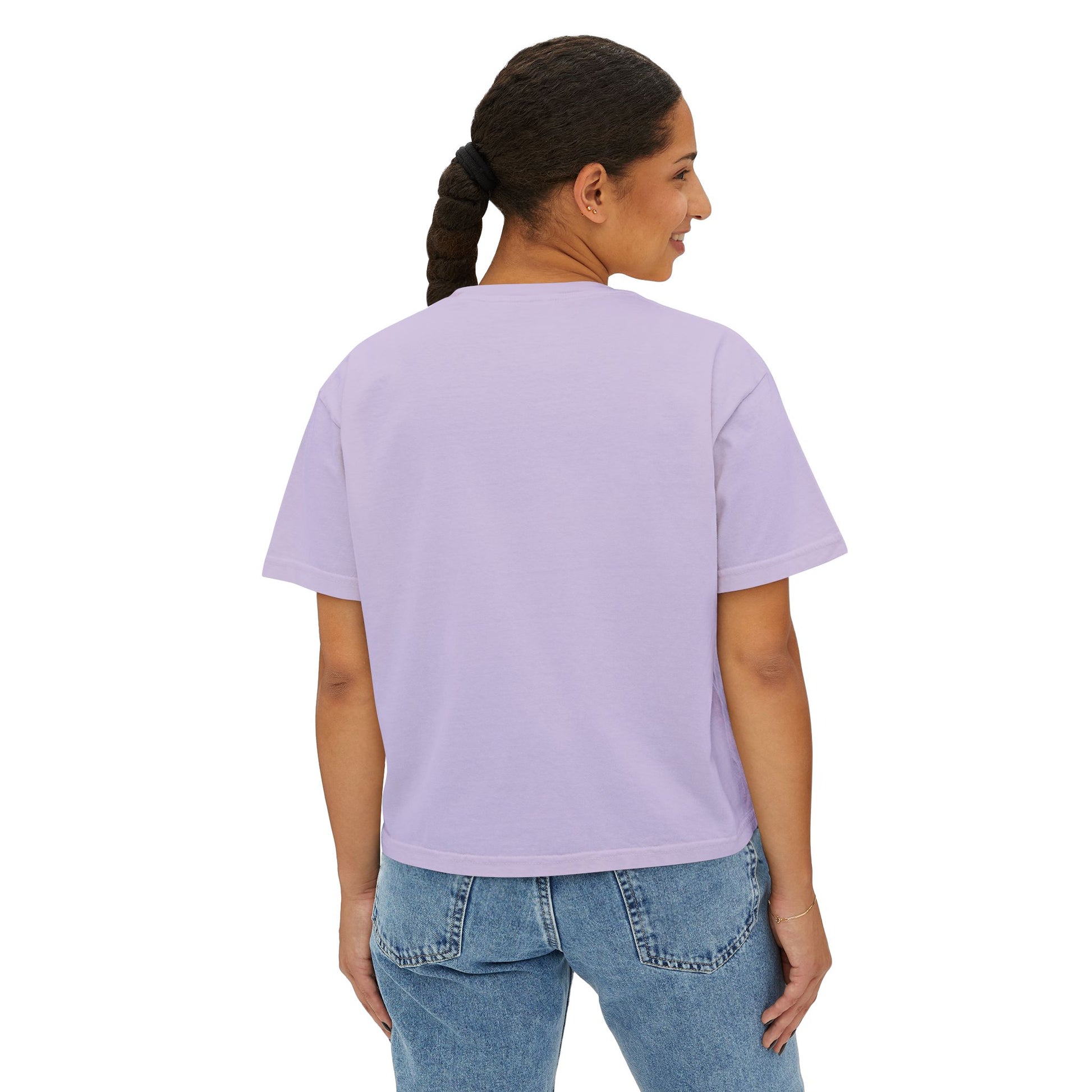 Cute Love Story Ghost Women's Boxy Tee, Fun Casual Top, Halloween Apparel, Gift for Ghost Lovers, Spooky Season Shirt, Relaxed Fit Tee - MaisonThreadory