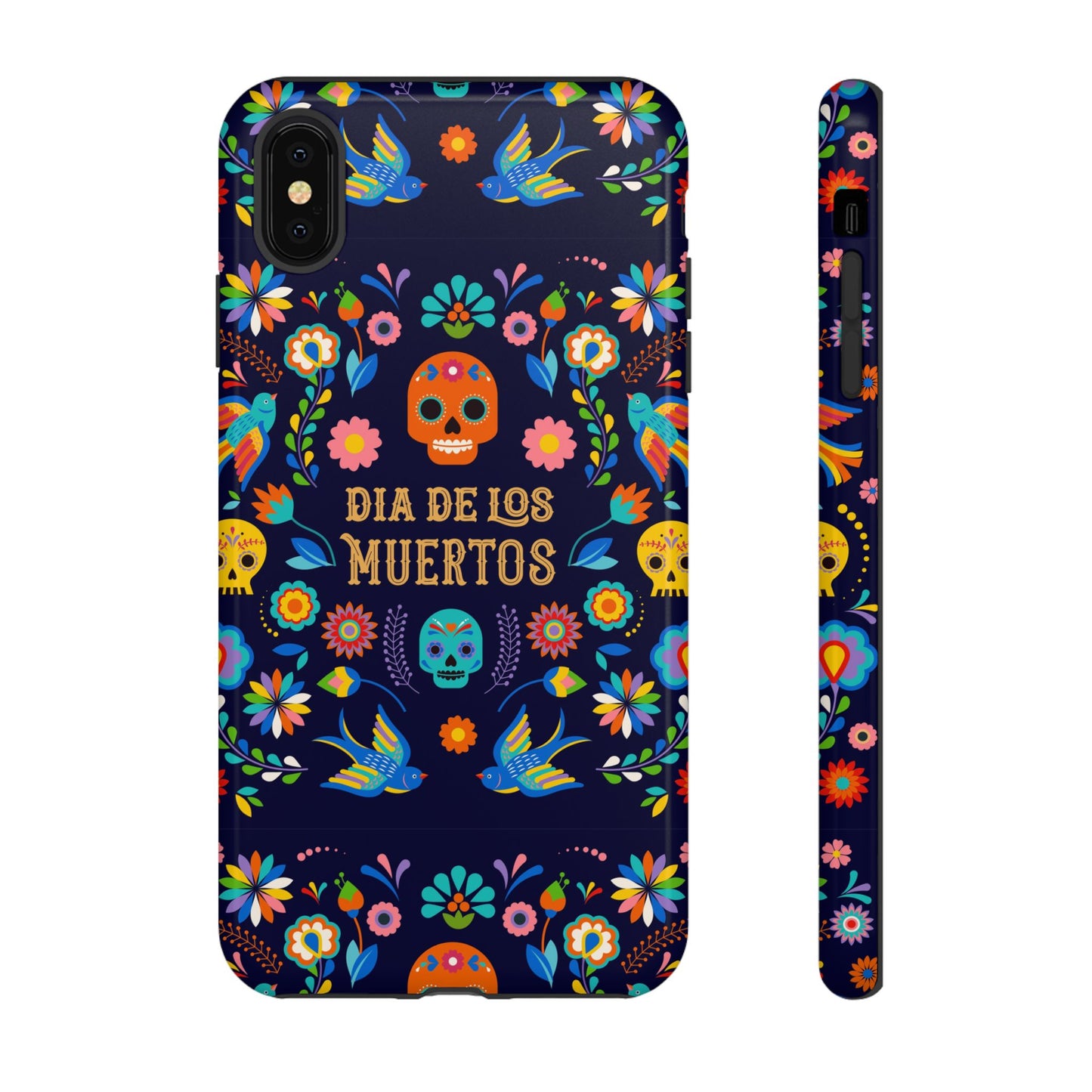 Colorful Dia de los Muertos Phone Case, Skull Design, Floral Phone Cover, Sugar Skull Accessories, Day of the Dead Gift