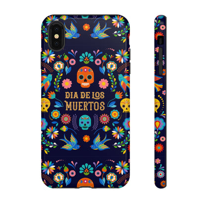Colorful Dia de los Muertos Phone Case, Skull Design, Floral Phone Cover, Sugar Skull Accessories, Day of the Dead Gift