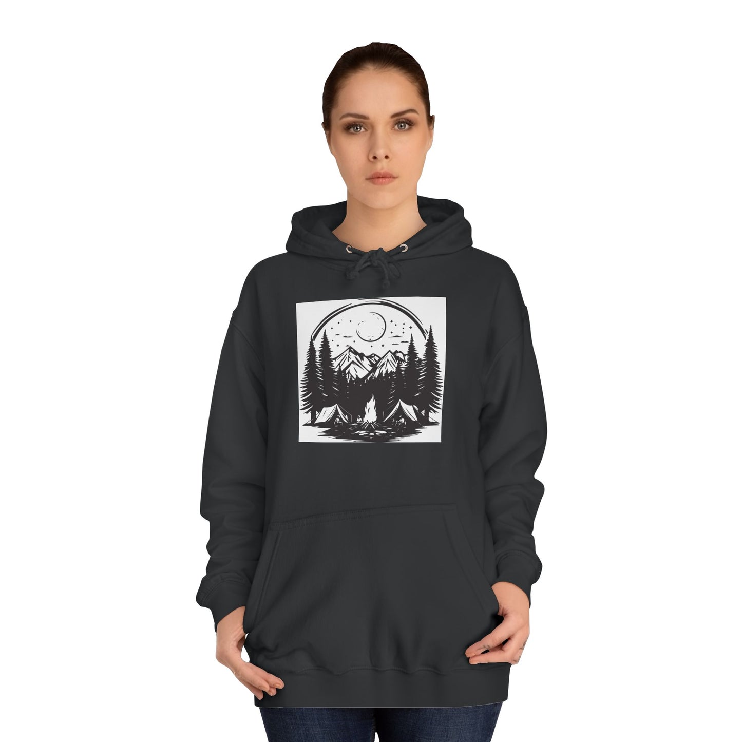 Nature-Inspired Unisex College Hoodie | Camping, Adventure, Outdoor Lover Gift, Cozy Pullover, College Apparel - MaisonThreadory