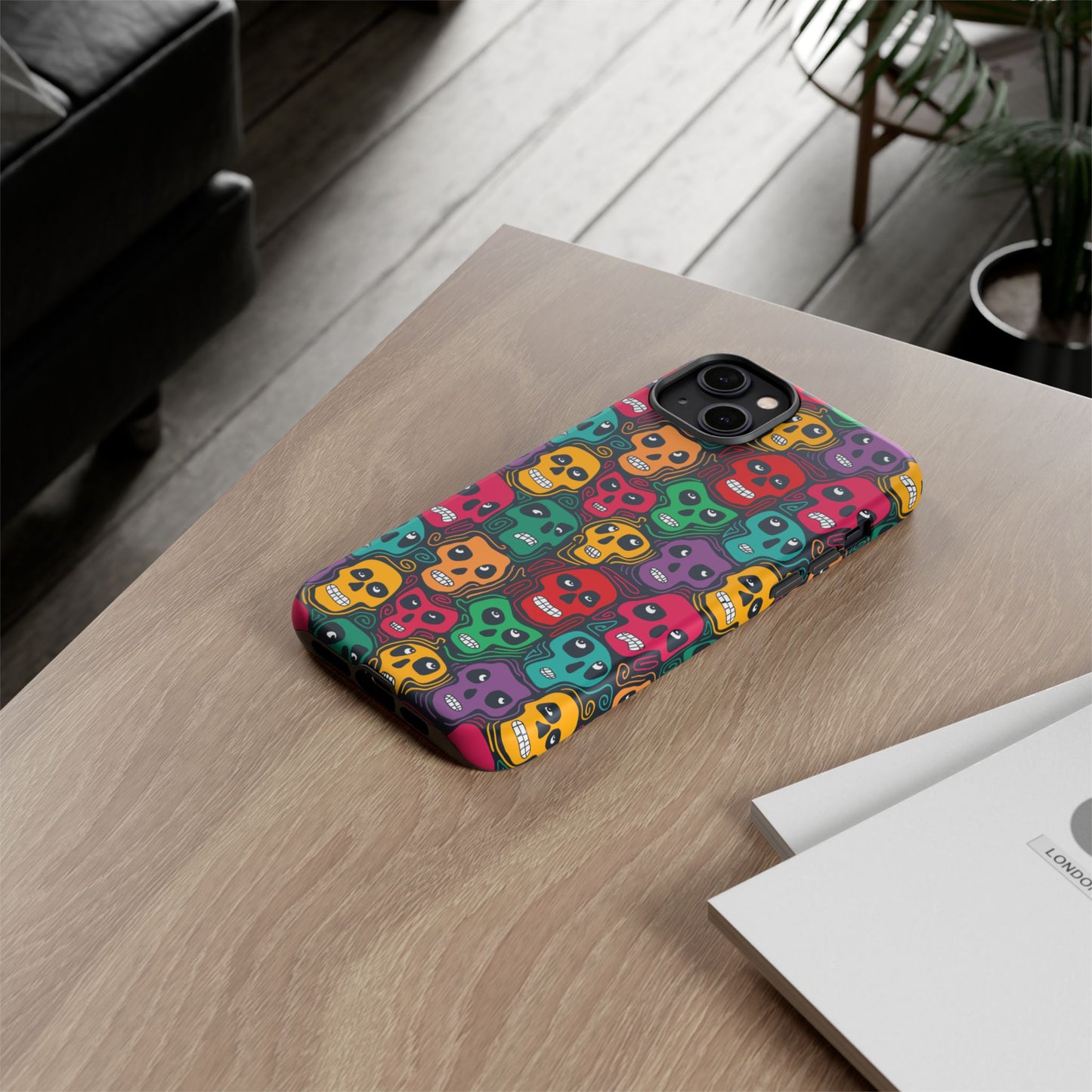 Phone Case, Day of the Dead Tough Case Phone, Mexican Skull Phone Cover, Floral Skeleton Phone Protector, Sugar Skull iPhone Case, Tough
