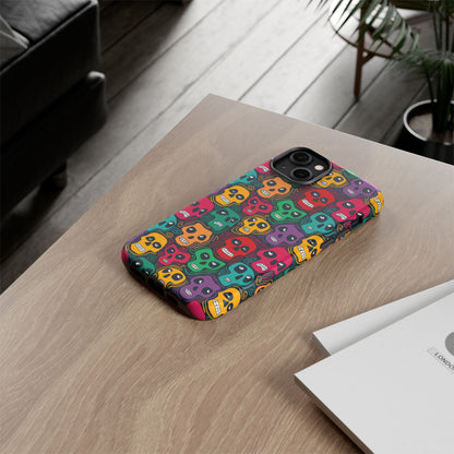 Phone Case, Day of the Dead Tough Case Phone, Mexican Skull Phone Cover, Floral Skeleton Phone Protector, Sugar Skull iPhone Case, Tough