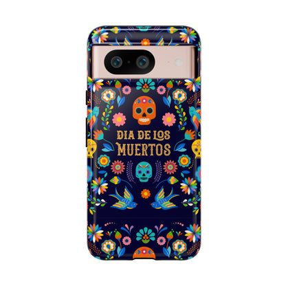 Colorful Dia de los Muertos Phone Case, Skull Design, Floral Phone Cover, Sugar Skull Accessories, Day of the Dead Gift
