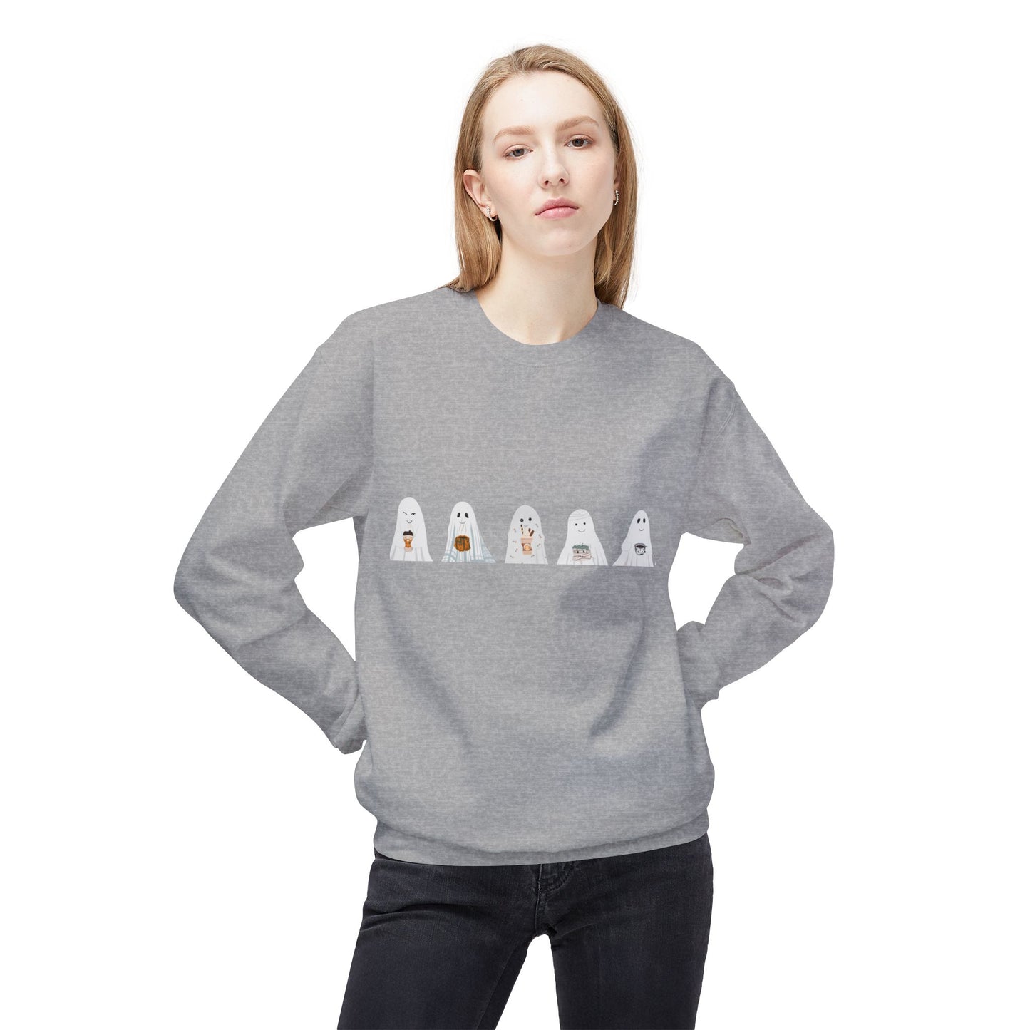 Whimsical Animal Print Fleece Sweatshirt - Cozy Casual Wear, Perfect for Gifts, Pet Lovers Apparel, Halloween, Fall Fashion - MaisonThreadory