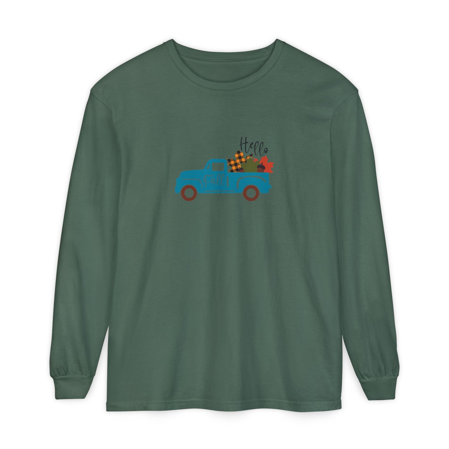 Hello Fall Long Sleeve T-Shirt, Unisex Seasonal Tee, Cozy Autumn Apparel, Thanksgiving Gift, Cute Outdoor Shirt - MaisonThreadory