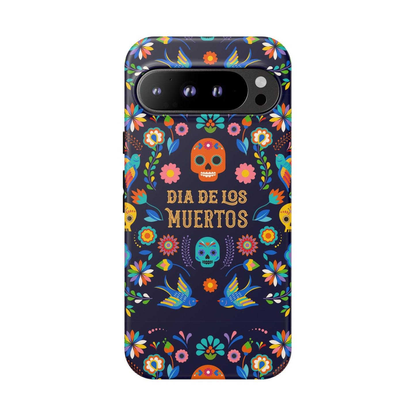 Colorful Dia de los Muertos Phone Case, Skull Design, Floral Phone Cover, Sugar Skull Accessories, Day of the Dead Gift