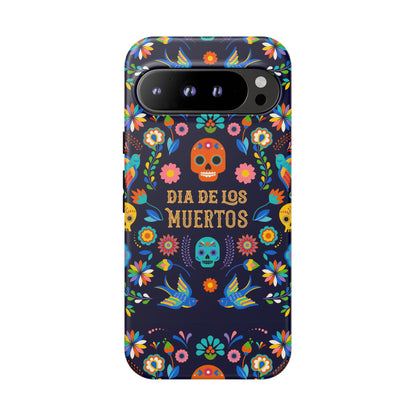 Colorful Dia de los Muertos Phone Case, Skull Design, Floral Phone Cover, Sugar Skull Accessories, Day of the Dead Gift