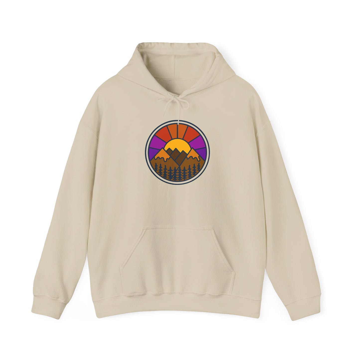 Sunset Mountains Hooded Sweatshirt | Unisex Heavy Blend | Cozy Sweatshirt for Nature Lovers | Perfect Gift for Outdoor Enthusiasts, [...] - MaisonThreadory
