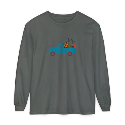Hello Fall Long Sleeve T-Shirt, Unisex Seasonal Tee, Cozy Autumn Apparel, Thanksgiving Gift, Cute Outdoor Shirt - MaisonThreadory