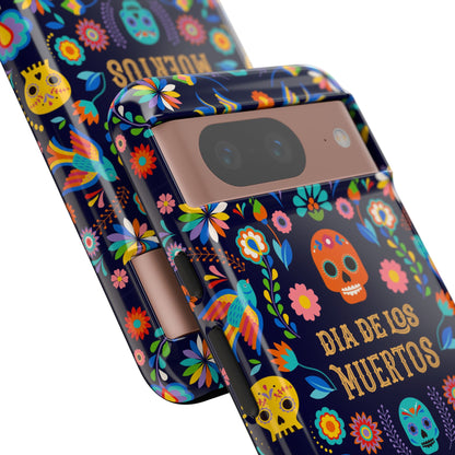 Colorful Dia de los Muertos Phone Case, Skull Design, Floral Phone Cover, Sugar Skull Accessories, Day of the Dead Gift