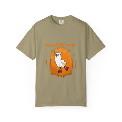 Playful Message T-Shirt: Boo Kind To Me, Funny Graphic Tee, Unisex Cotton Top, Casual Wear, Gift for Friends - MaisonThreadory