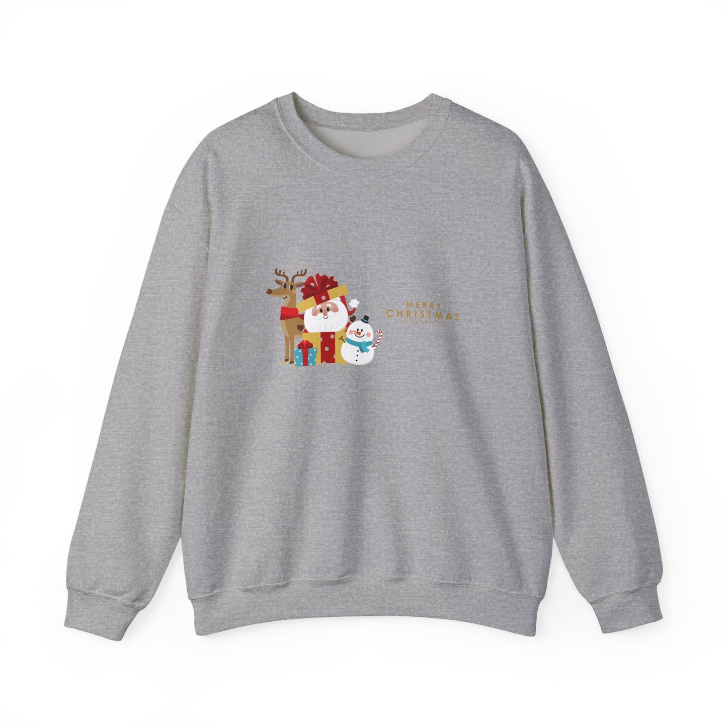 Christmas Snowman & Reindeer Crewneck Sweatshirt — Merry Christmas Holiday Sweater