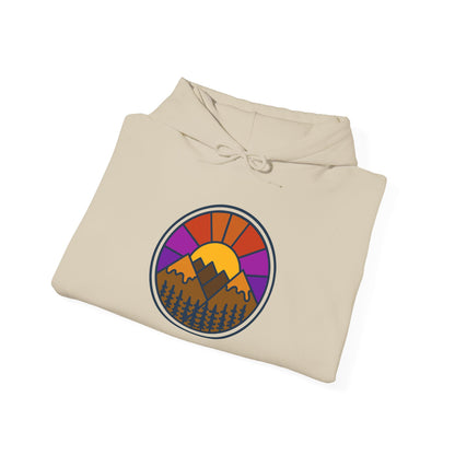 Sunset Mountains Hooded Sweatshirt | Unisex Heavy Blend | Cozy Sweatshirt for Nature Lovers | Perfect Gift for Outdoor Enthusiasts, [...] - MaisonThreadory