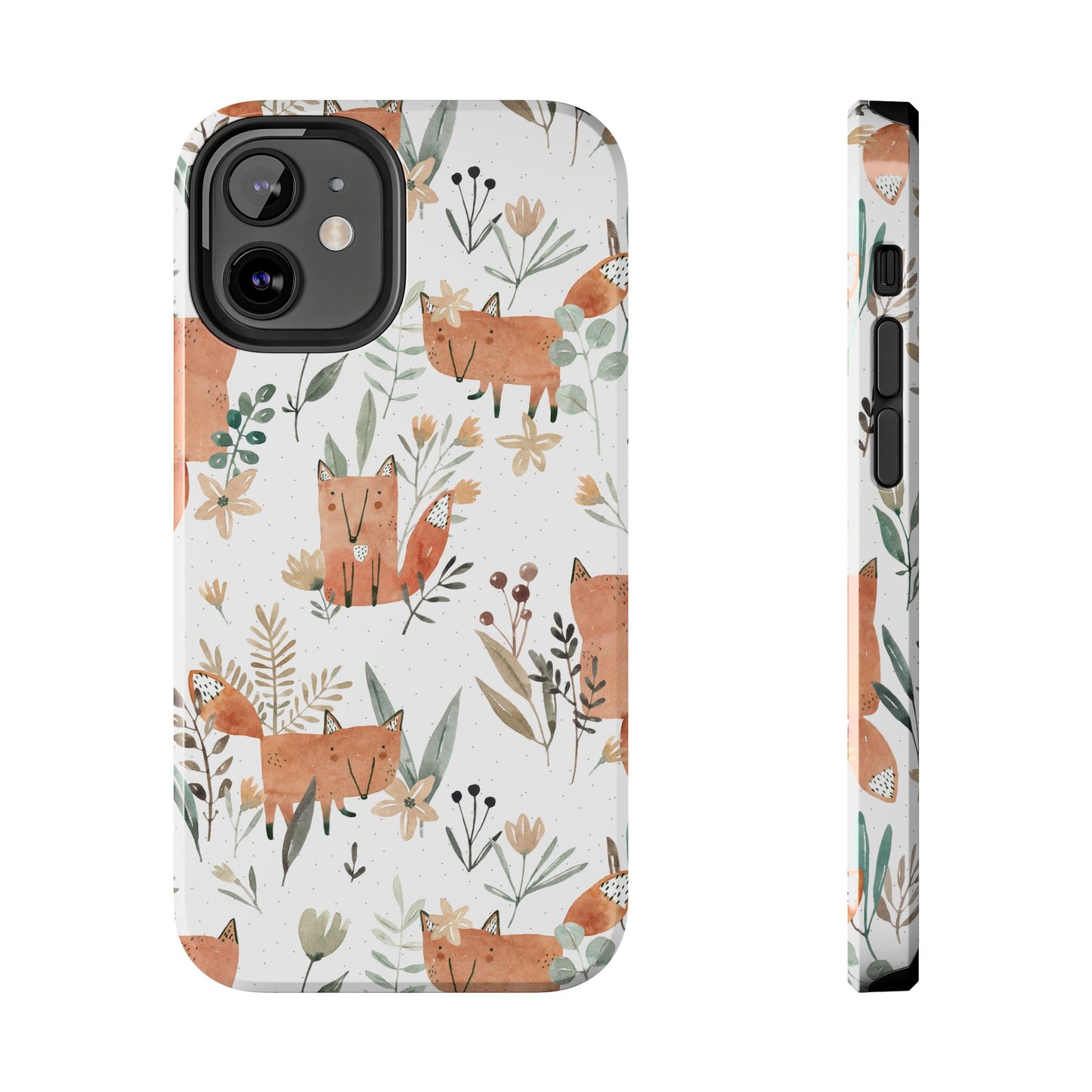 Floral Fox Phone Case, Tough Phone Cases for Nature Lovers, Cute Animal Phone Cover, Gift for Friends, Wildflower Design
