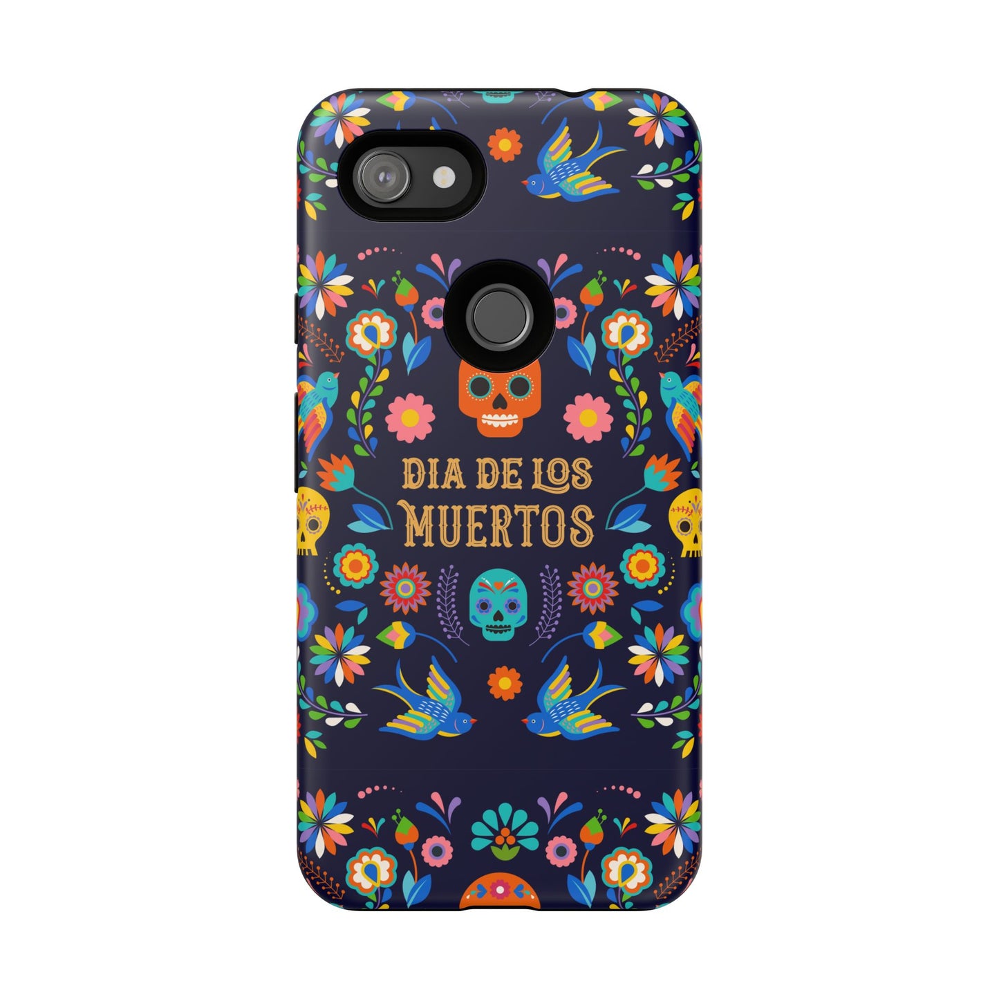 Colorful Dia de los Muertos Phone Case, Skull Design, Floral Phone Cover, Sugar Skull Accessories, Day of the Dead Gift