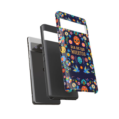 Colorful Dia de los Muertos Phone Case, Skull Design, Floral Phone Cover, Sugar Skull Accessories, Day of the Dead Gift