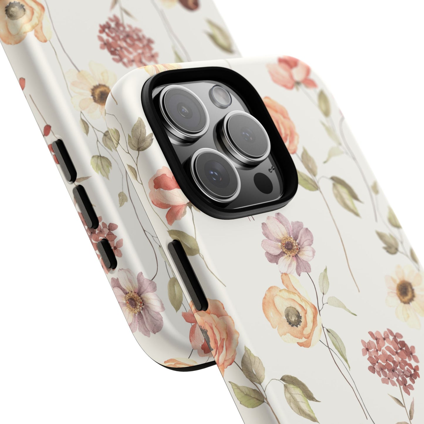 Floral Phone Case, Cute Flower Cover, Botanical Tough Case, Protective Smartphone Shell, Chic Floral Design, Trendy iPhone Case