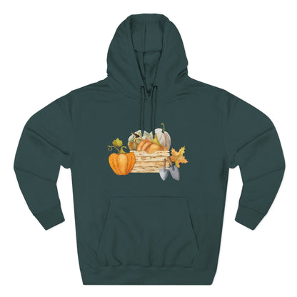 Autumn Harvest Fleece Hoodie, Cozy Fall Sweatshirt, Pumpkin Hoodie, Seasonal Apparel, Gift for Thanksgiving