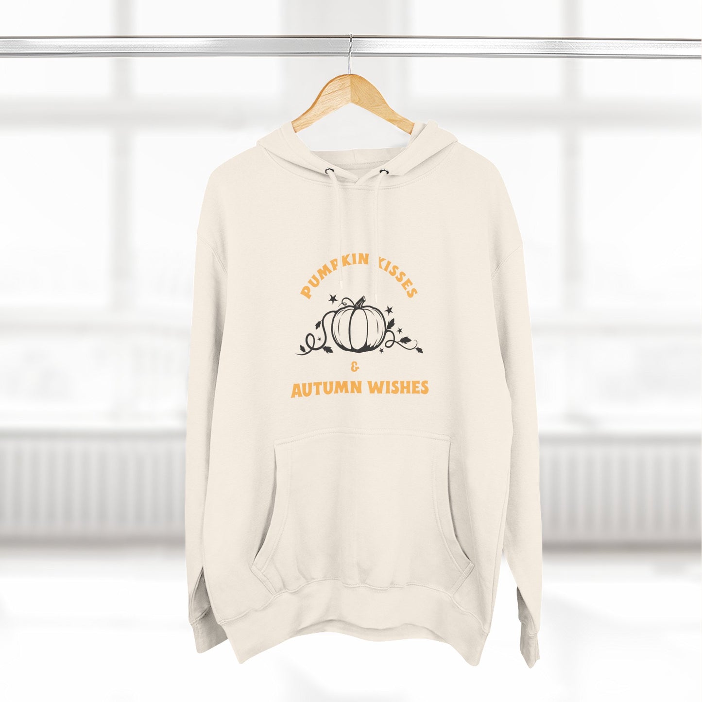 Autumn Wishes Fleece Hoodie, Cozy Fall Hoodie, Pumpkin Hoodie, Halloween Sweatshirt, Gift for Her, Seasonal Fashion - MaisonThreadory