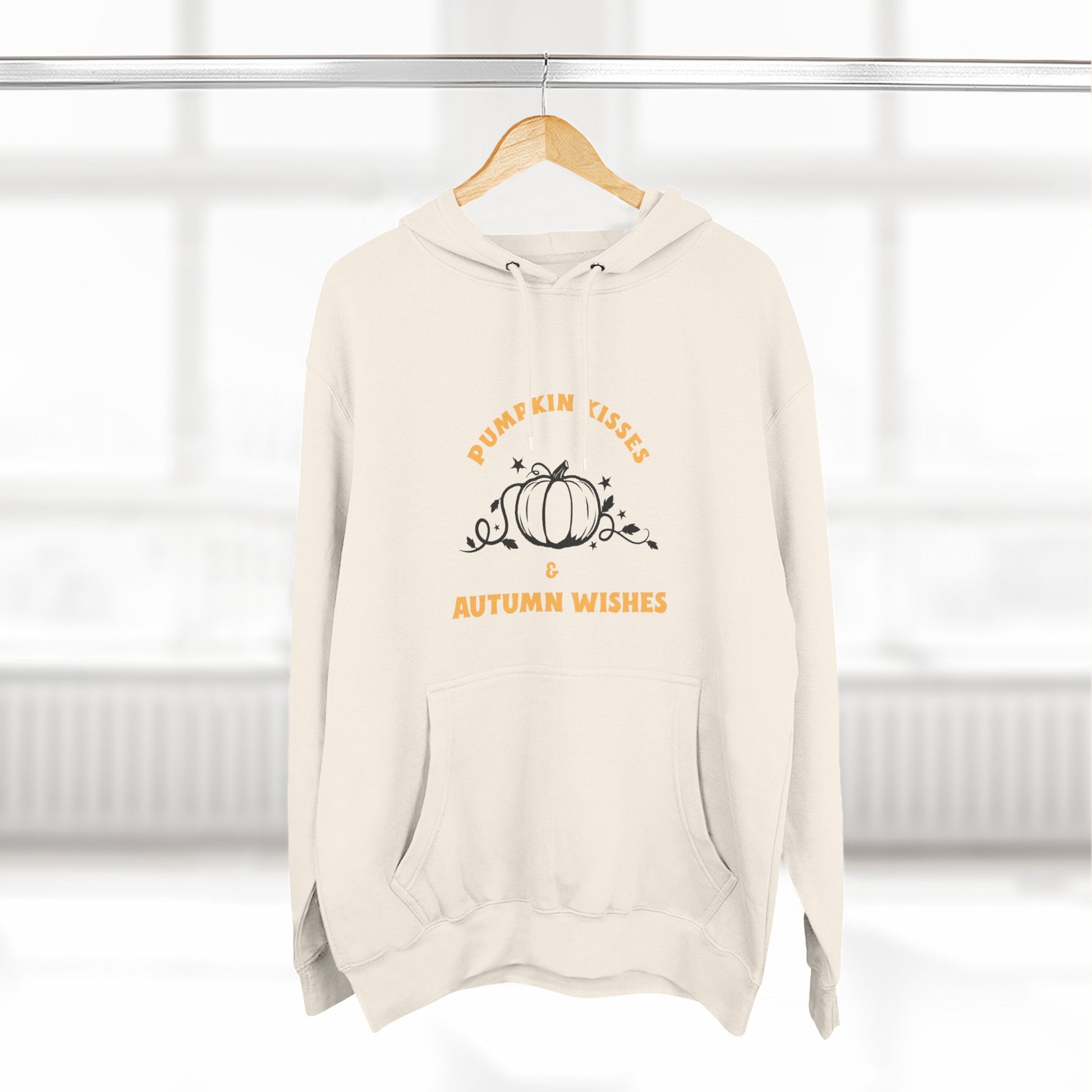 Autumn Wishes Fleece Hoodie, Cozy Fall Hoodie, Pumpkin Hoodie, Halloween Sweatshirt, Gift for Her, Seasonal Fashion - MaisonThreadory