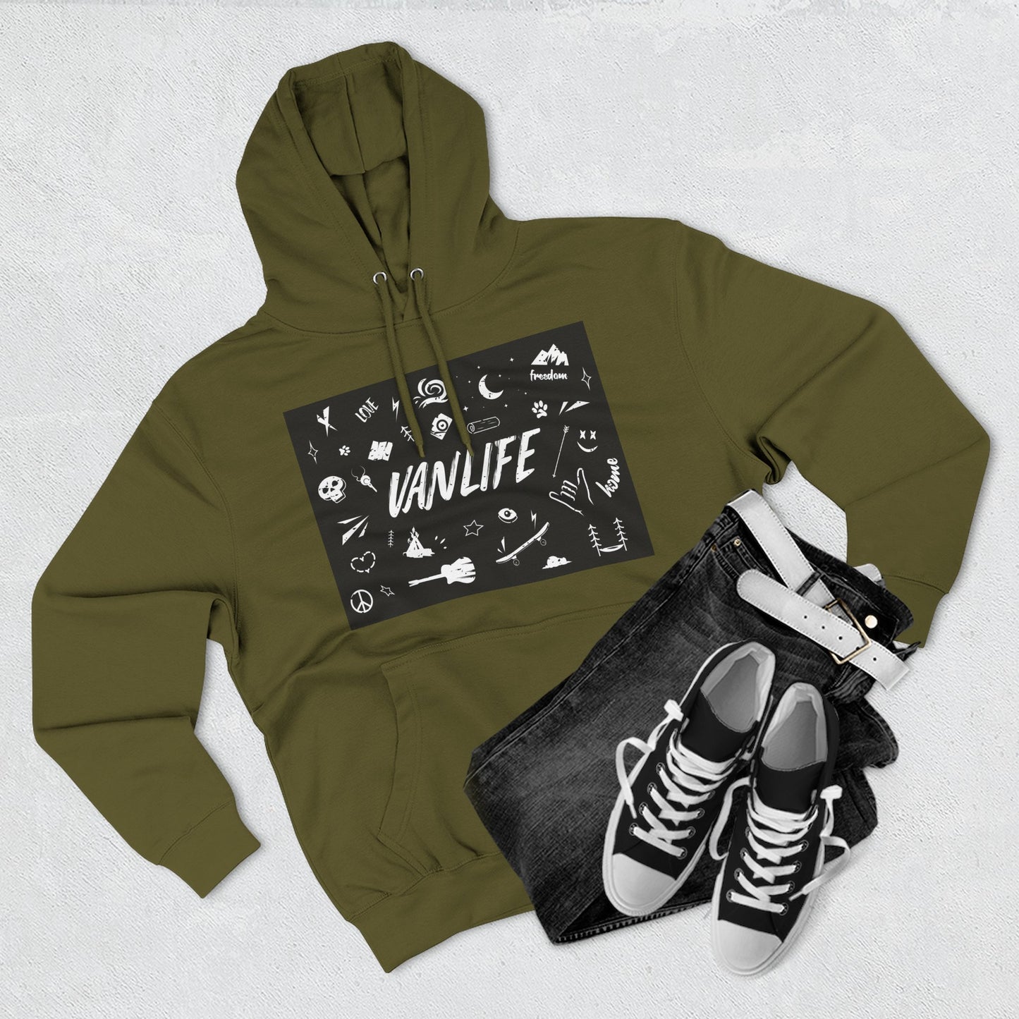 Vanlife Adventure Hoodie - Cozy Fleece Sweatshirt for Travel Lovers, Outdoor Enthusiasts, Camping, Road Trips, Gift for Explorer - MaisonThreadory