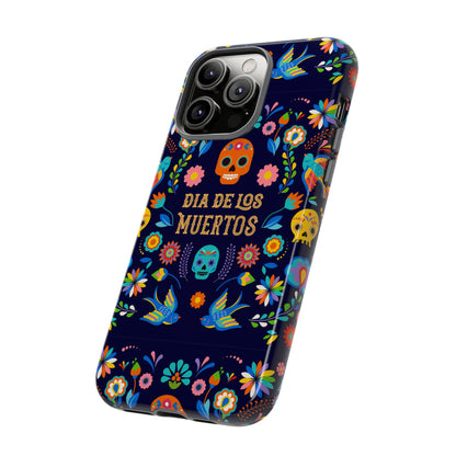 Colorful Dia de los Muertos Phone Case, Skull Design, Floral Phone Cover, Sugar Skull Accessories, Day of the Dead Gift
