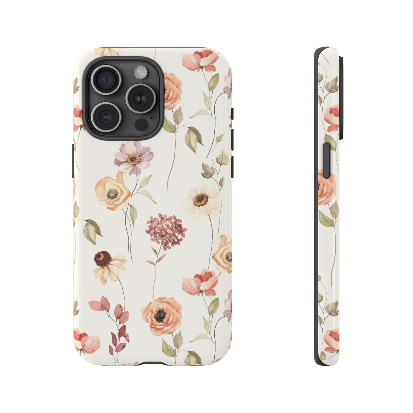Floral Phone Case, Cute Flower Cover, Botanical Tough Case, Protective Smartphone Shell, Chic Floral Design, Trendy iPhone Case