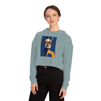 Chic Women's Cropped Hooded Sweatshirt, Trendy Fashion, Perfect for Casual Outings, Summer Nights, Gift for Her, Stylish Layering