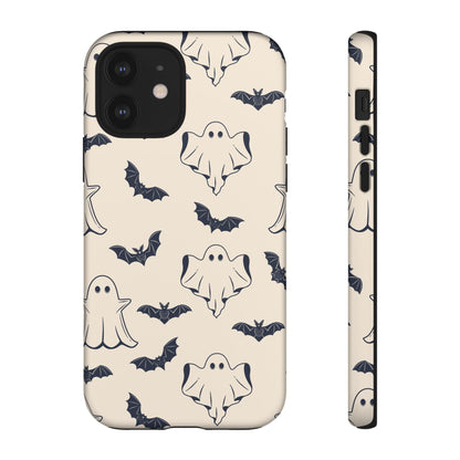 Halloween Phone Case, Ghosts and Bats, Cute Phone Cover, Spooky Accessories, Fall Decor, Gifts for Her, Halloween Party - MaisonThreadory