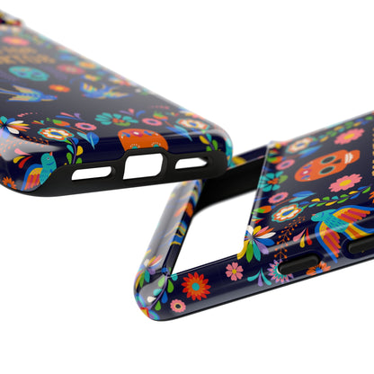 Colorful Dia de los Muertos Phone Case, Skull Design, Floral Phone Cover, Sugar Skull Accessories, Day of the Dead Gift