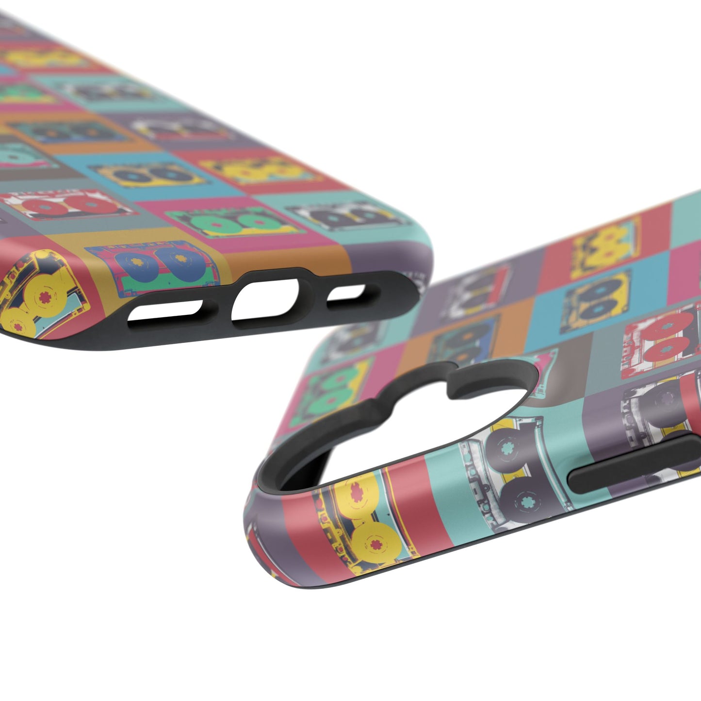 Retro Cassette Tape Phone Case, Vintage Style Tough Case, Music Lover Gift, Funky Tech Accessory, Fun Phone Cover