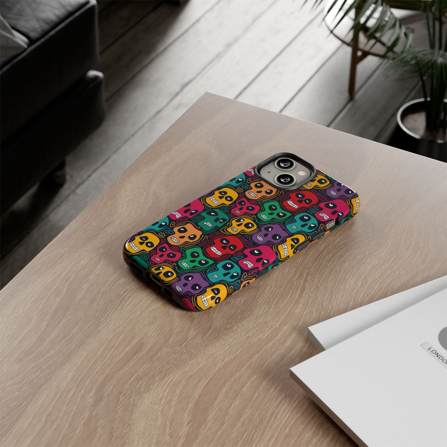 Phone Case, Day of the Dead Tough Case Phone, Mexican Skull Phone Cover, Floral Skeleton Phone Protector, Sugar Skull iPhone Case, Tough