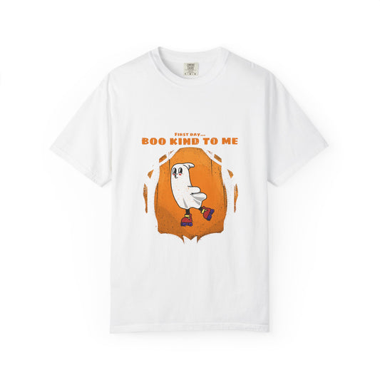 Playful Message T-Shirt: Boo Kind To Me, Funny Graphic Tee, Unisex Cotton Top, Casual Wear, Gift for Friends - MaisonThreadory
