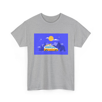 Vintage Van Adventure Tee, Unisex Heavy Cotton Tee, Summer Road Trip Shirt, Camping T-Shirt, Travel Gift, Outdoor Enthusiasts - MaisonThreadory