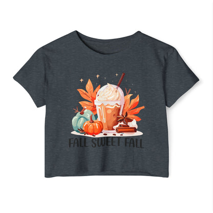 Fall Sweet Fall Crop Top for Women, Autumn T-Shirt, Thanksgiving Outfit, Festival Apparel, Casual Wear - MaisonThreadory