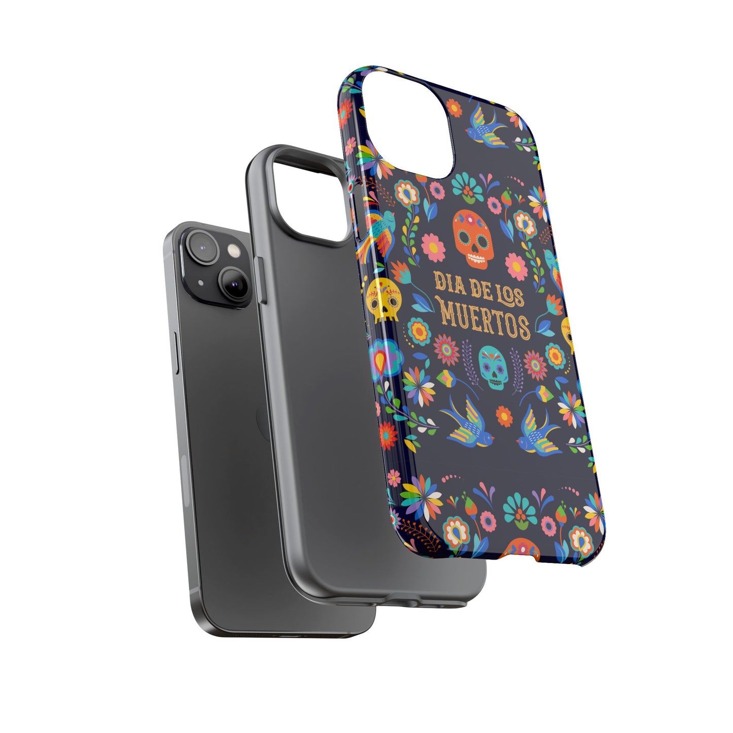 Colorful Dia de los Muertos Phone Case, Skull Design, Floral Phone Cover, Sugar Skull Accessories, Day of the Dead Gift