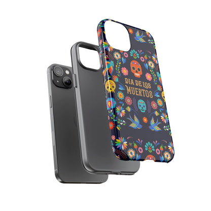 Colorful Dia de los Muertos Phone Case, Skull Design, Floral Phone Cover, Sugar Skull Accessories, Day of the Dead Gift