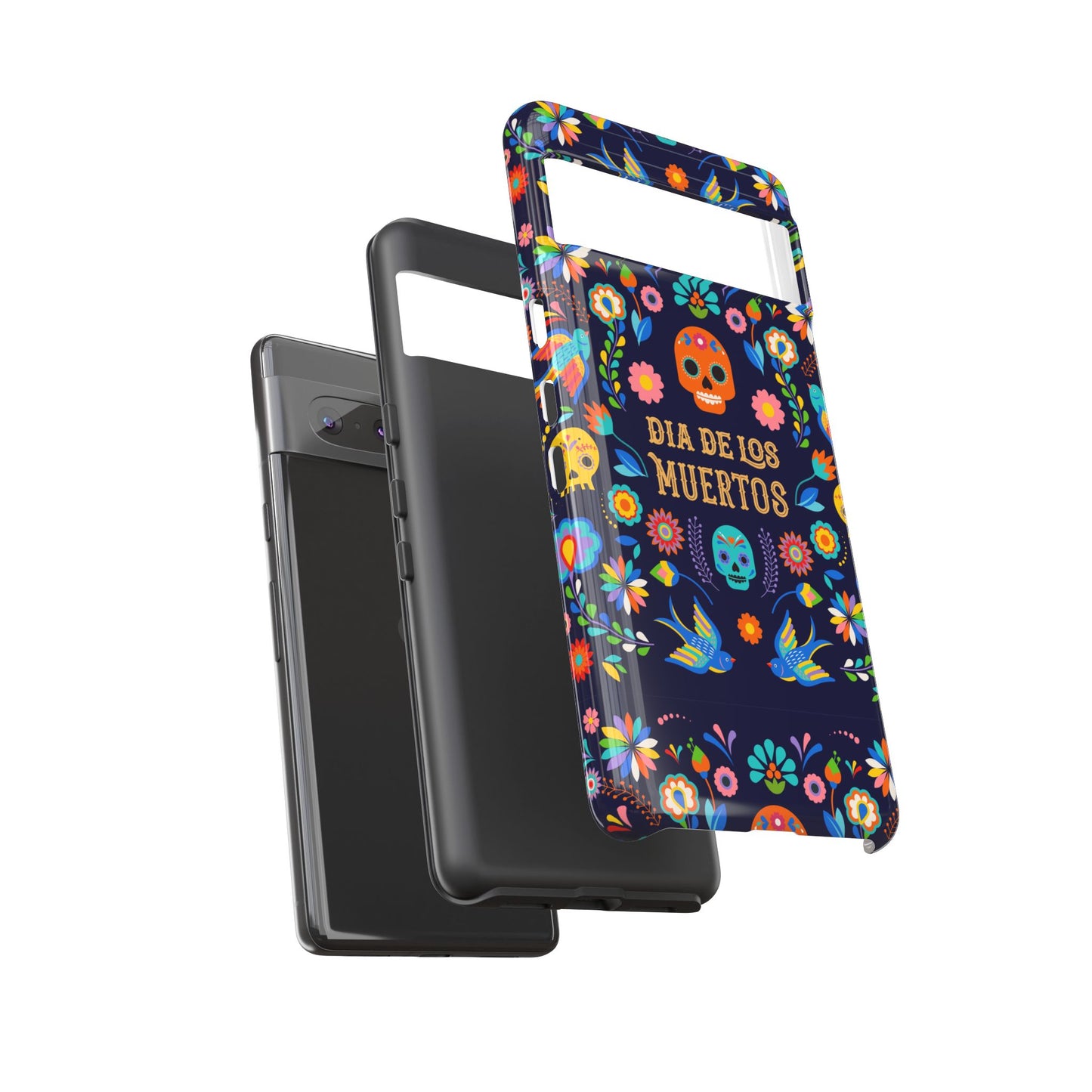 Colorful Dia de los Muertos Phone Case, Skull Design, Floral Phone Cover, Sugar Skull Accessories, Day of the Dead Gift