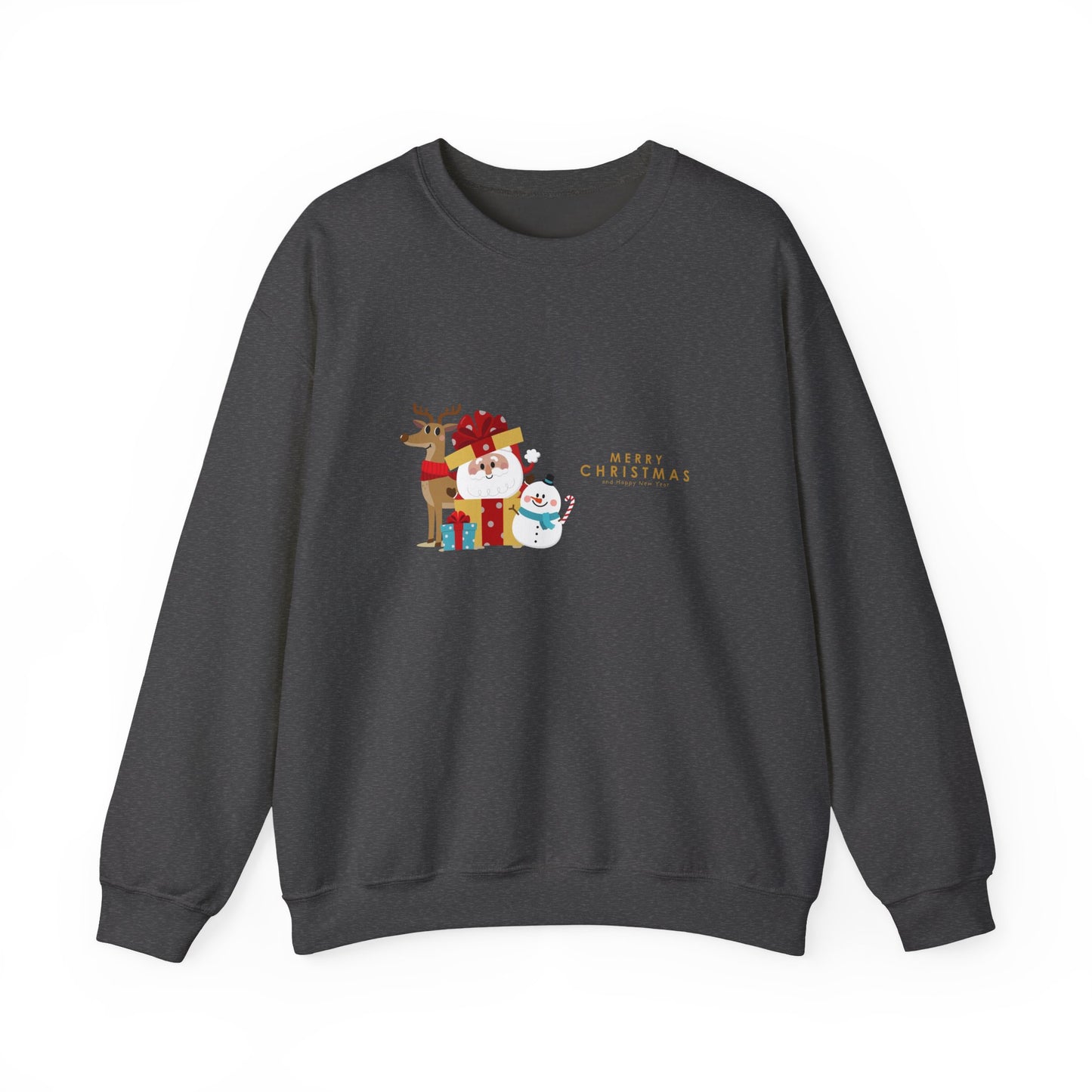 Christmas Snowman & Reindeer Crewneck Sweatshirt — Merry Christmas Holiday Sweater