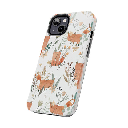 Floral Fox Phone Case, Tough Phone Cases for Nature Lovers, Cute Animal Phone Cover, Gift for Friends, Wildflower Design
