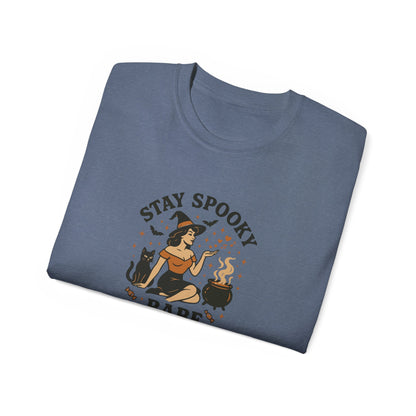 Spooky Halloween Unisex Tee, Stay Spooky Babe Shirt, Plus Size Halloween T-Shirt, Cute Witch Tee, Fall Festive Apparel
