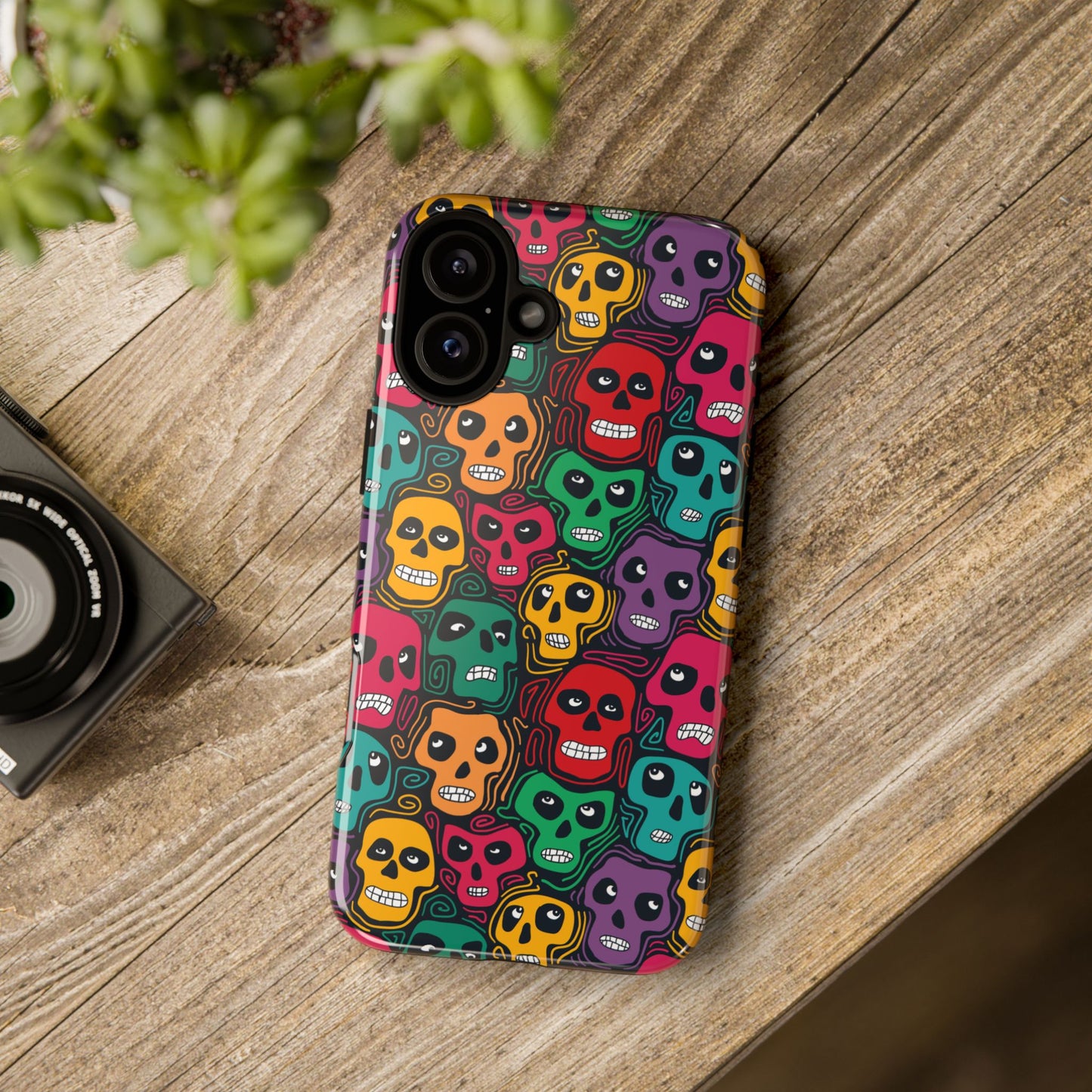 Phone Case, Day of the Dead Tough Case Phone, Mexican Skull Phone Cover, Floral Skeleton Phone Protector, Sugar Skull iPhone Case, Tough