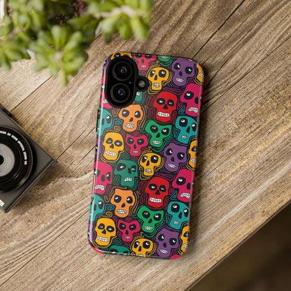 Phone Case, Day of the Dead Tough Case Phone, Mexican Skull Phone Cover, Floral Skeleton Phone Protector, Sugar Skull iPhone Case, Tough