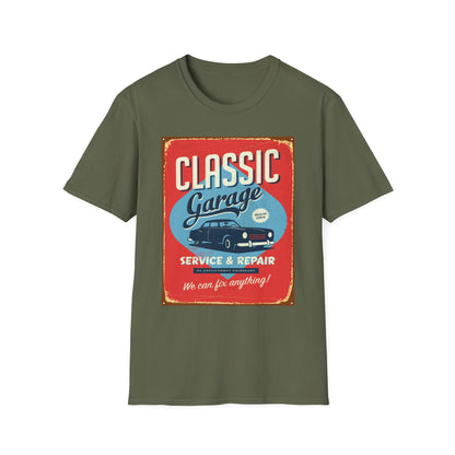 Classic Garage Vintage T-Shirt, Car Lovers Gift, Retro Car Tee, Father's Day Shirt, Classic Auto Enthusiast Apparel