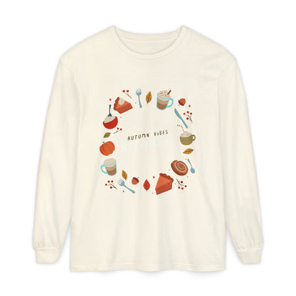 Autumn Vibes Long Sleeve T-Shirt, Cozy Fall Shirt, Unisex Fall Apparel, Thanksgiving Gift, Seasonal Fashion - MaisonThreadory