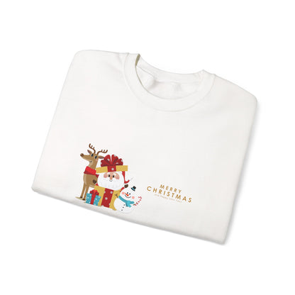 Christmas Snowman & Reindeer Crewneck Sweatshirt — Merry Christmas Holiday Sweater