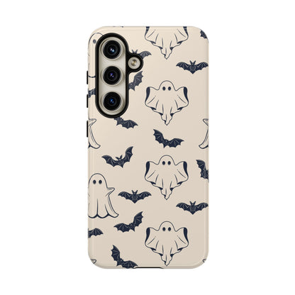 Halloween Phone Case, Ghosts and Bats, Cute Phone Cover, Spooky Accessories, Fall Decor, Gifts for Her, Halloween Party - MaisonThreadory