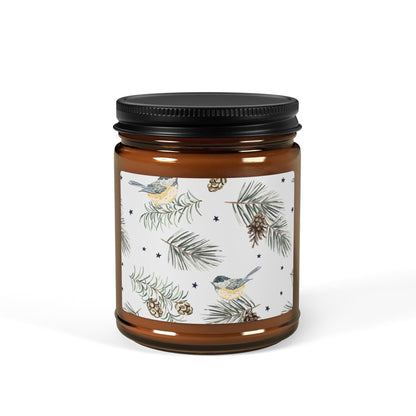 Soy Candle — Warm Geometric Amber Jar (Scented, Multi-Size)