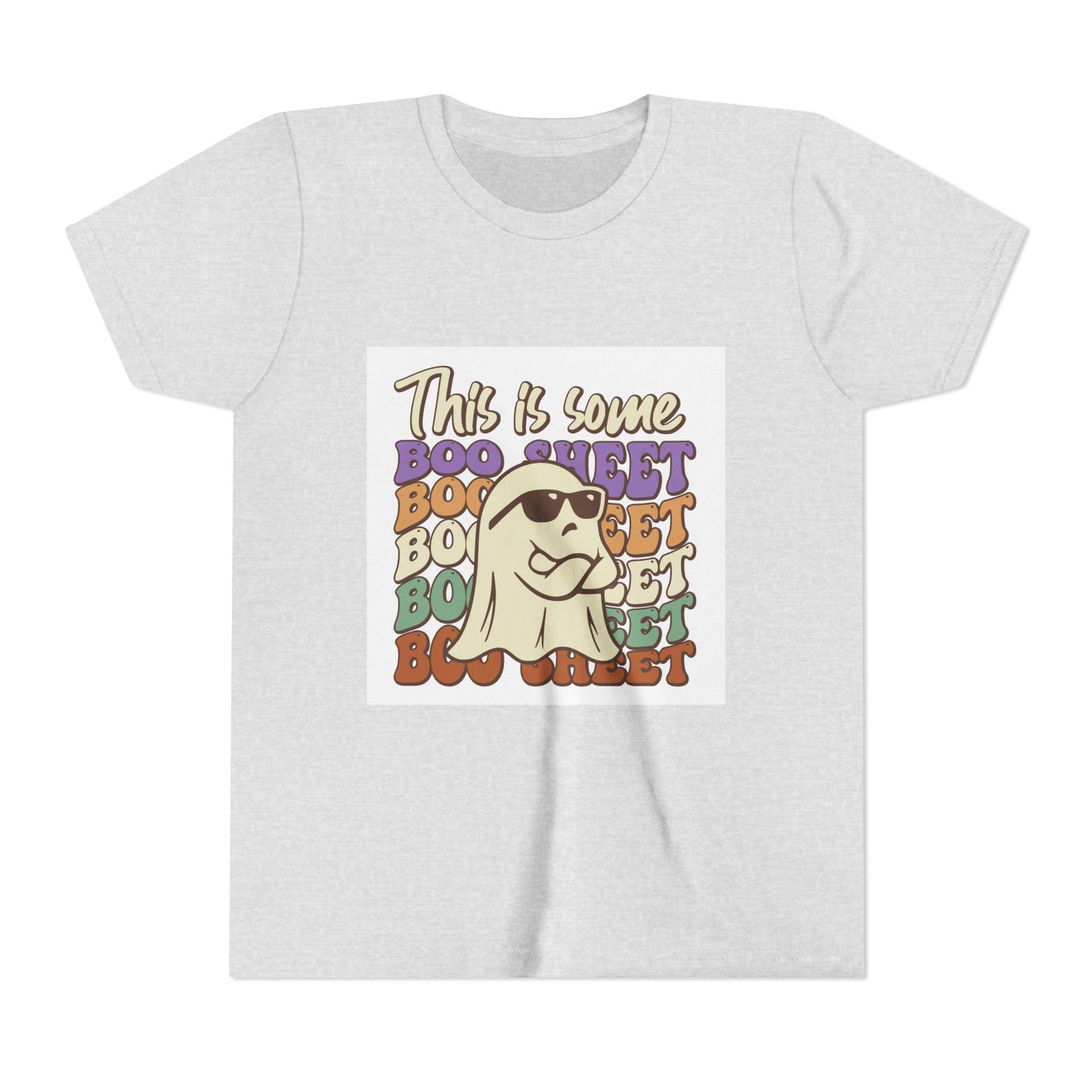 Youth Short Sleeve Tee with Fun Boo Sheet Design, Cool Summer Top, Humorous Kids Apparel, Gift for Halloween, Casual Wear, Playful T-Shirt - MaisonThreadory