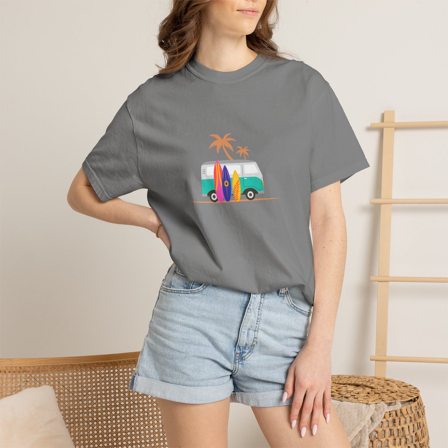 Surf Van T-Shirt — Retro Beach Camper Graphic Tee